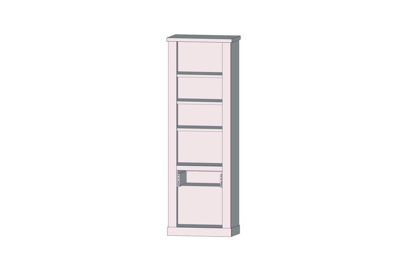 Talebi vitrineskab 41x71 cm - Brun / hvid - Opbevaring - Skab - Vitrineskabe