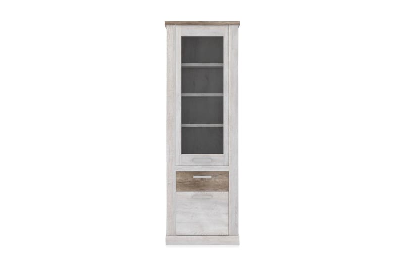 Talebi vitrineskab 41x71 cm - Brun / hvid - Opbevaring - Skab - Vitrineskabe