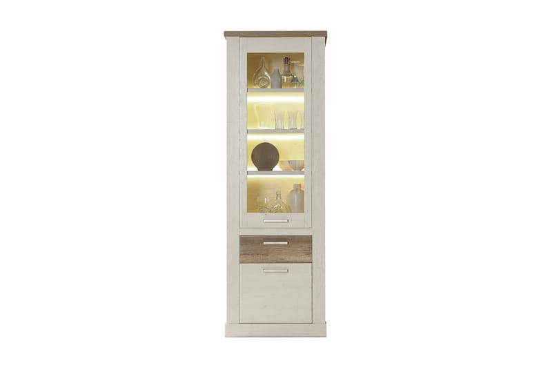 Talebi vitrineskab 41x71 cm - Brun / hvid - Opbevaring - Skab - Vitrineskabe