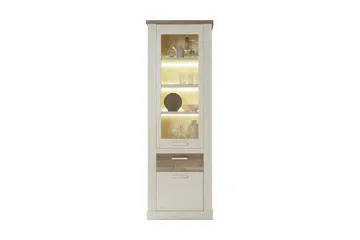 Talebi vitrineskab 41x71 cm - Brun / hvid - Opbevaring - Skab - Vitrineskabe