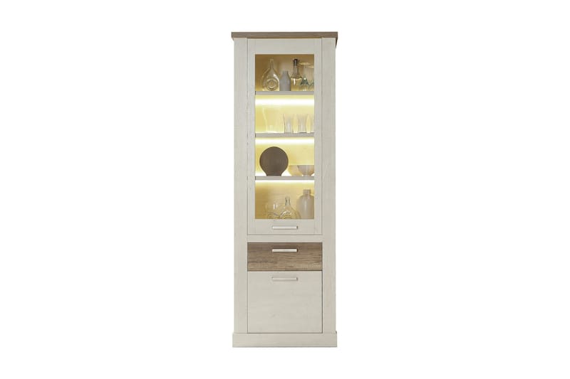 Talebi vitrineskab 41x71 cm - Brun / hvid - Opbevaring - Skab - Vitrineskabe