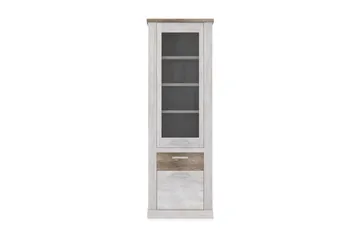 Talebi vitrineskab 41x71 cm - Brun / hvid - Opbevaring - Skab - Vitrineskabe