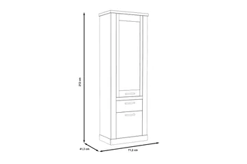 Talebi vitrineskab 41x71 cm - Brun / hvid - Opbevaring - Skab - Vitrineskabe