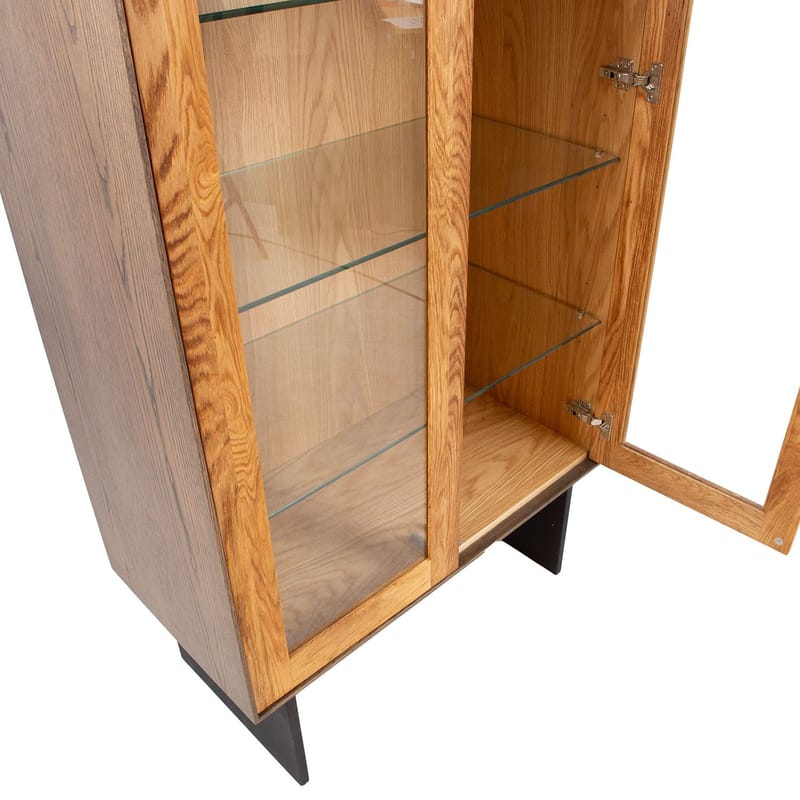 Vitrineskab Teron 90x45x160 cm - Brun - Opbevaring - Skab - Vitrineskabe