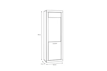 Tolovgrad Vitrineskab 41x63 cm - Grå/Hvid - Opbevaring - Skab - Vitrineskabe