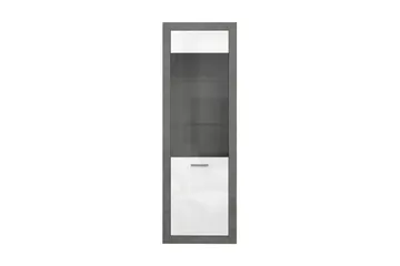 Tolovgrad Vitrineskab 41x63 cm - Grå/Hvid - Opbevaring - Skab - Vitrineskabe