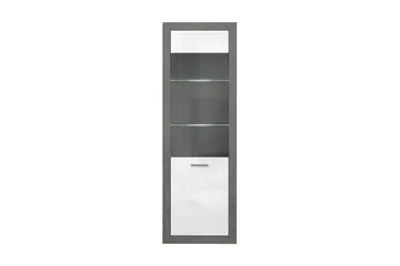 Tolovgrad Vitrineskab 41x63 cm - Grå/Hvid - Opbevaring - Skab - Vitrineskabe