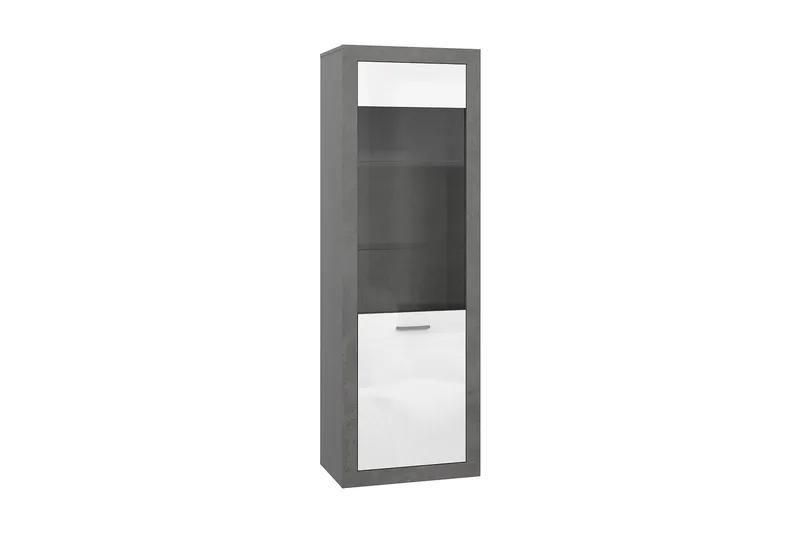 Tolovgrad Vitrineskab 41x63 cm - Grå/Hvid - Opbevaring - Skab - Vitrineskabe