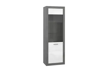 Tolovgrad Vitrineskab 41x63 cm - Grå/Hvid - Opbevaring - Skab - Vitrineskabe