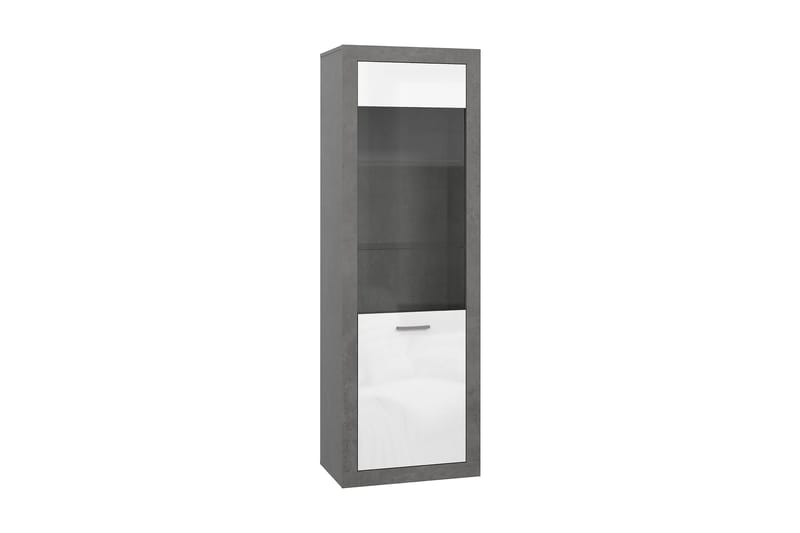 Tolovgrad Vitrineskab 41x63 cm - Grå/Hvid - Opbevaring - Skab - Vitrineskabe