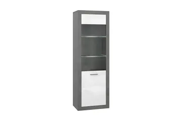 Tolovgrad Vitrineskab 41x63 cm - Grå/Hvid - Opbevaring - Skab - Vitrineskabe