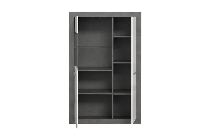 Tolovgrad Vitrineskab 41x93 cm - Grå/Hvid - Opbevaring - Skab - Vitrineskabe