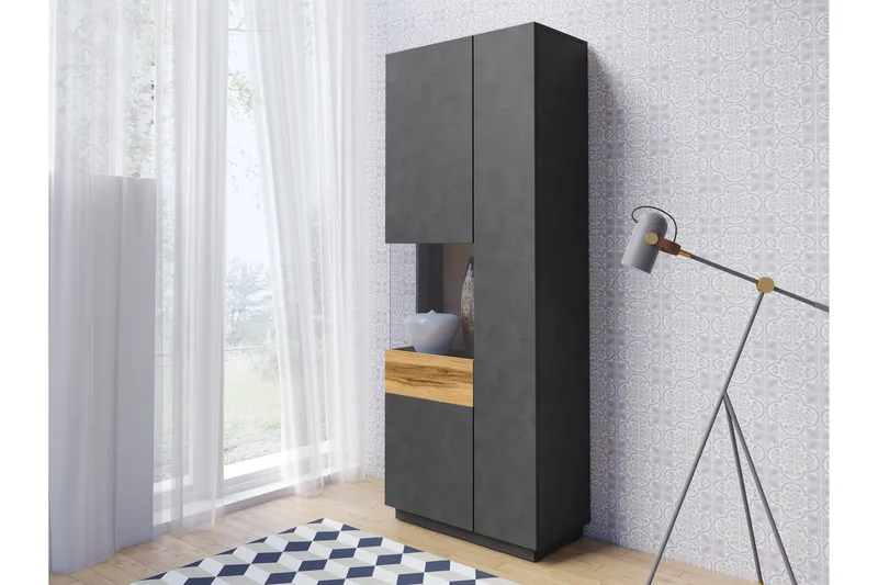 Tomeka vitrineskab - Træ - Opbevaring - Skab - Vitrineskabe