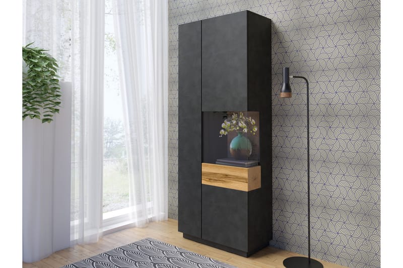 Tomeka vitrineskab - Træ - Opbevaring - Skab - Vitrineskabe