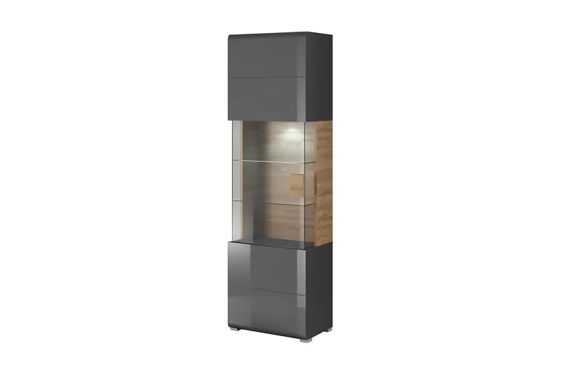 Toreno Vitrineskab 39x61 cm, Natur/Antracit