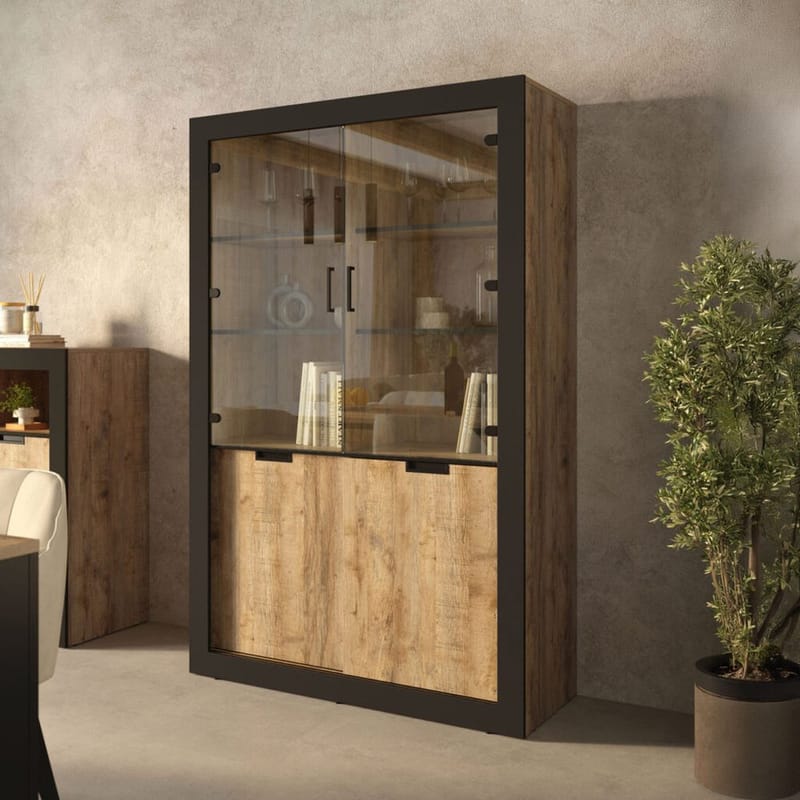 Vitrineskab Tudor 4 Døre - Opbevaring - Skab - Vitrineskabe