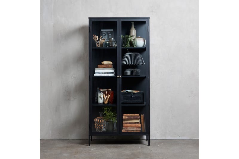 Umbri Vitrineskab 90 cm - Sort - Opbevaring - Skab - Vitrineskabe