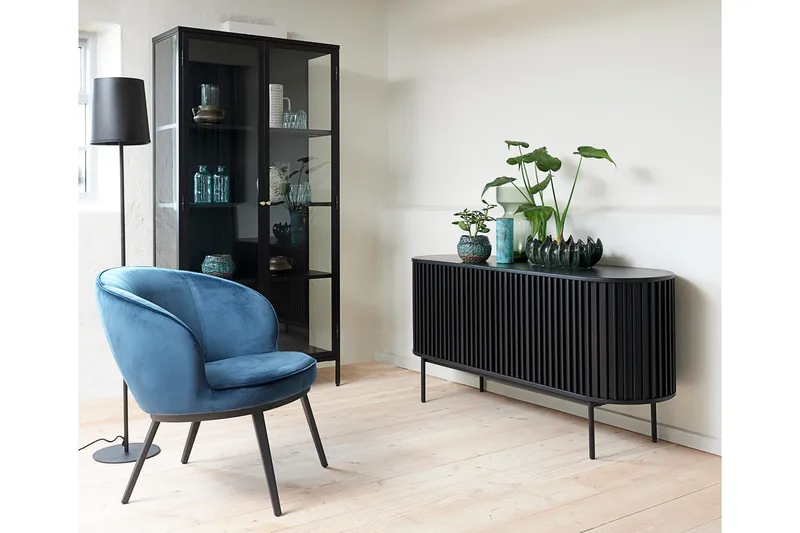 Umbri Vitrineskab 90 cm - Sort - Opbevaring - Skab - Vitrineskabe