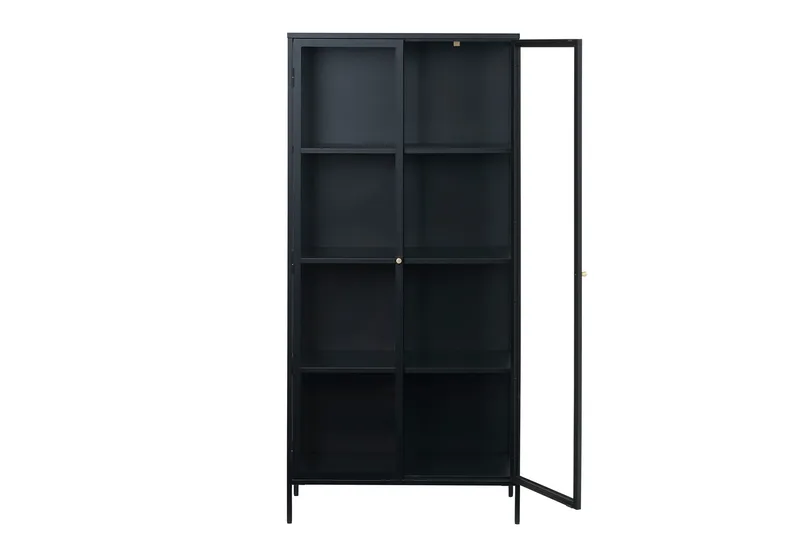 Umbri Vitrineskab 90 cm - Sort - Opbevaring - Skab - Vitrineskabe