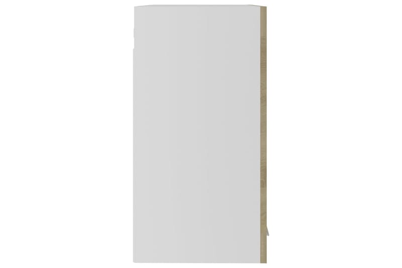 vægskab med glaslåger 60x31x60 cm spånplade sonoma-eg - Brun - Vitrineskabe