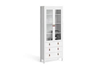 Vallvidera Vitrineskab 33x78 cm - Hvid - Opbevaring - Skab - Vitrineskabe