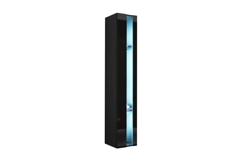 Vigo Vitrineskab 40x30x180 cm - Sort - Opbevaring - Skab - Vitrineskabe