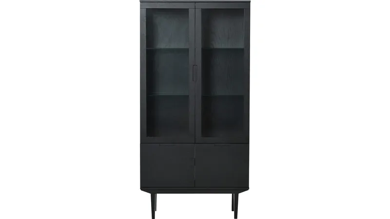 Vitrine Falmar med 4 Døre, Sort