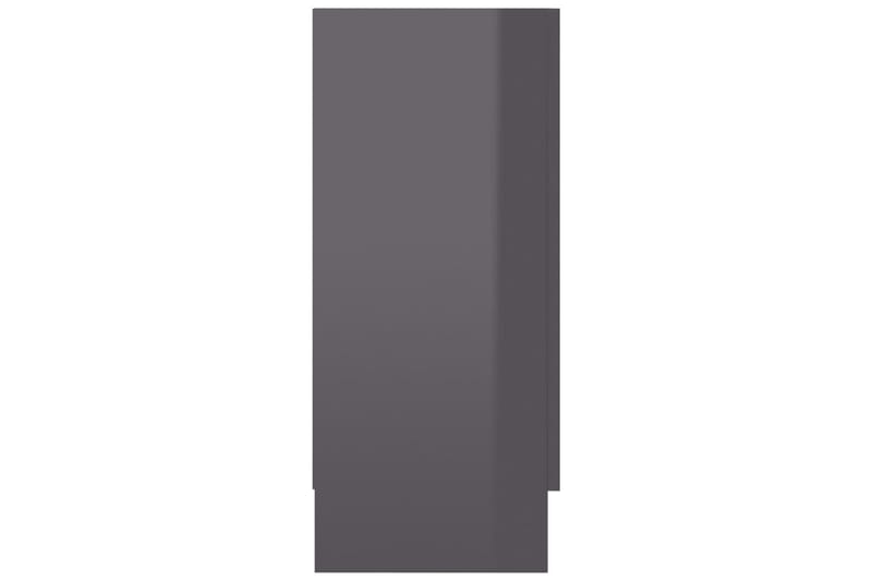 Vitrineskab 120x30,5x70 cm spånplade grå højglans - Grå - Vitrineskabe