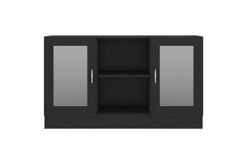 Vitrineskab 120x30,5x70 cm spånplade sort - Sort - Vitrineskabe