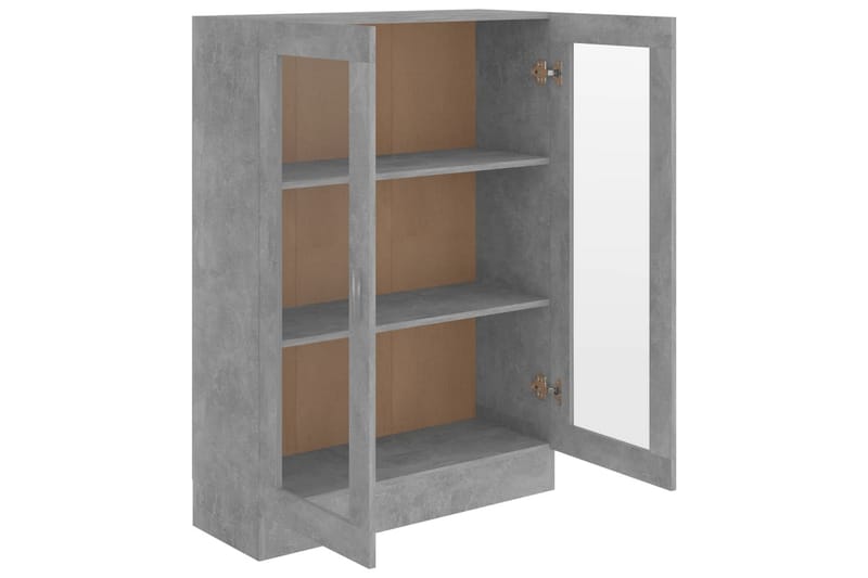 vitrineskab 82,5x30,5x115 cm spånplade betongrå - Grå - Opbevaring - Skab - Vitrineskabe