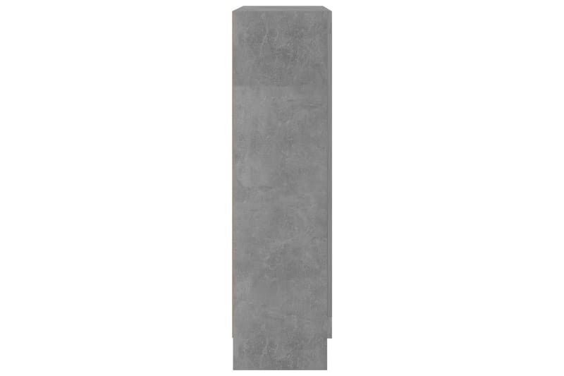 vitrineskab 82,5x30,5x115 cm spånplade betongrå - Grå - Vitrineskabe
