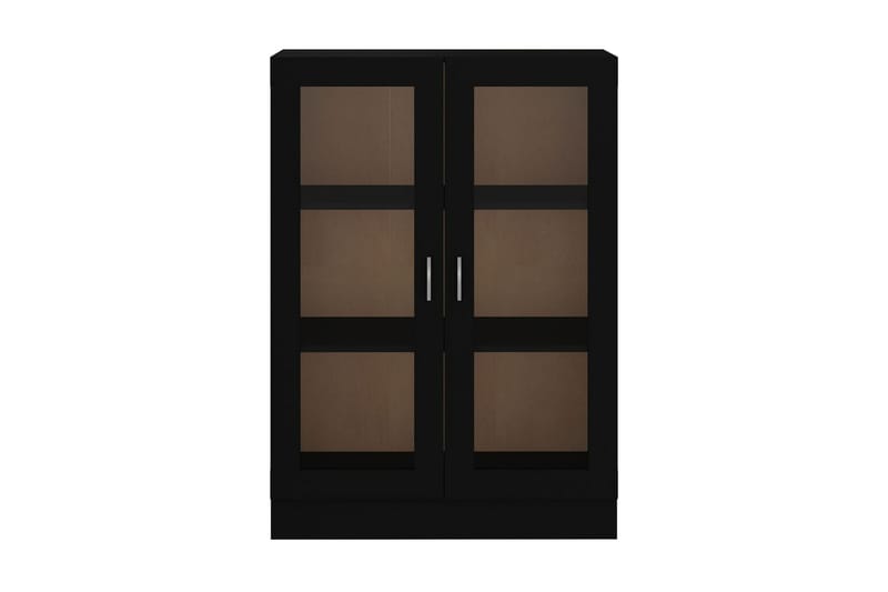 vitrineskab 82,5x30,5x115 cm spånplade sort - Sort - Opbevaring - Skab - Vitrineskabe