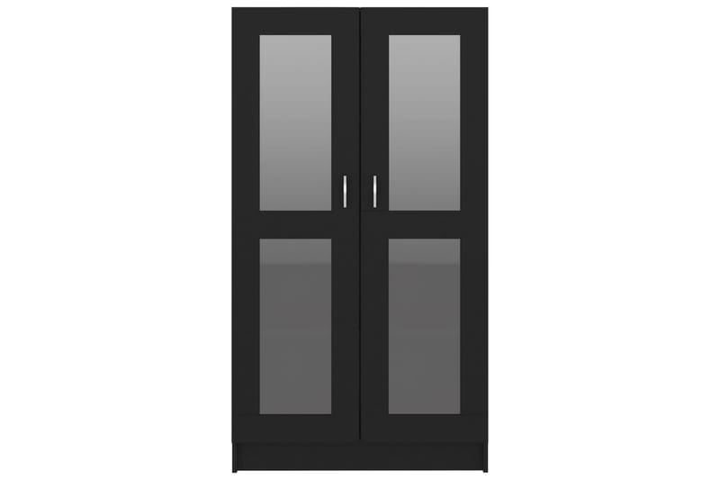 Vitrineskab 82,5x30,5x150 cm spånplade sort - Sort - Opbevaring - Skab - Vitrineskabe