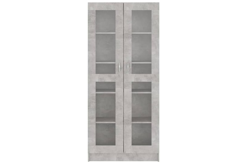 vitrineskab 82,5x30,5x185,5 cm spånplade betongrå - Grå - Opbevaring - Skab - Vitrineskabe