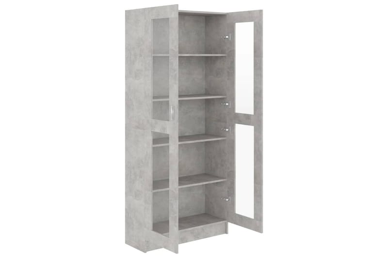 vitrineskab 82,5x30,5x185,5 cm spånplade betongrå - Grå - Opbevaring - Skab - Vitrineskabe
