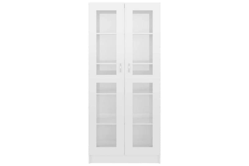 vitrineskab 82,5x30,5x185,5 cm spånplade hvid højglans - Hvid - Vitrineskabe