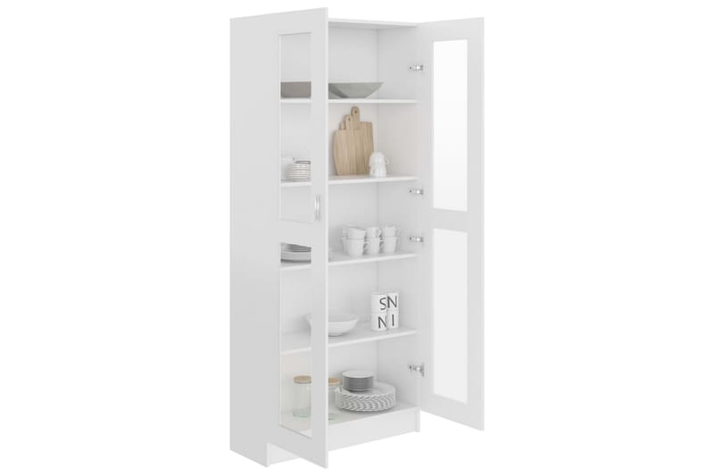 vitrineskab 82,5x30,5x185,5 cm spånplade hvid - Hvid - Opbevaring - Skab - Vitrineskabe