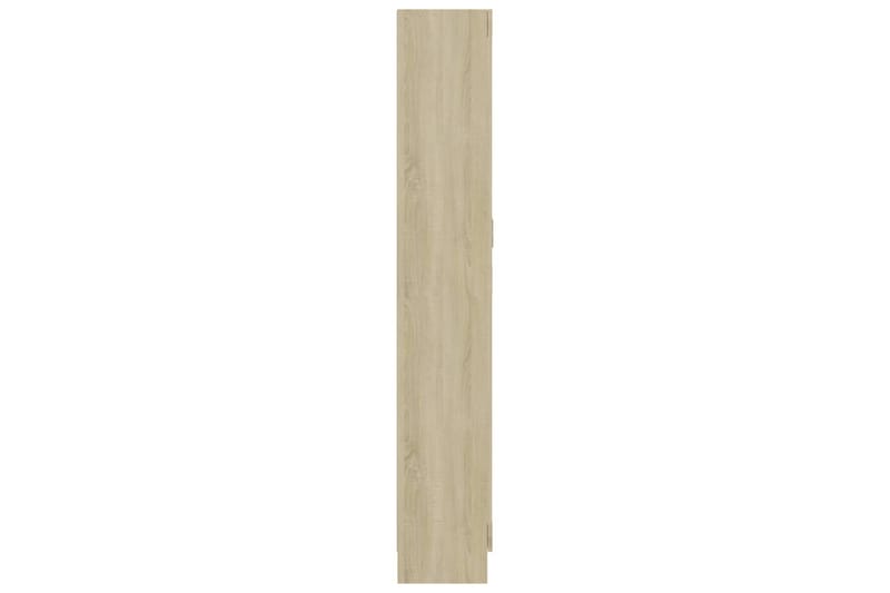 vitrineskab 82,5x30,5x185,5 cm spånplade sonoma-eg - Brun - Opbevaring - Skab - Vitrineskabe