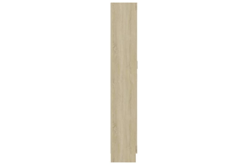 vitrineskab 82,5x30,5x185,5 cm spånplade sonoma-eg - Brun - Vitrineskabe