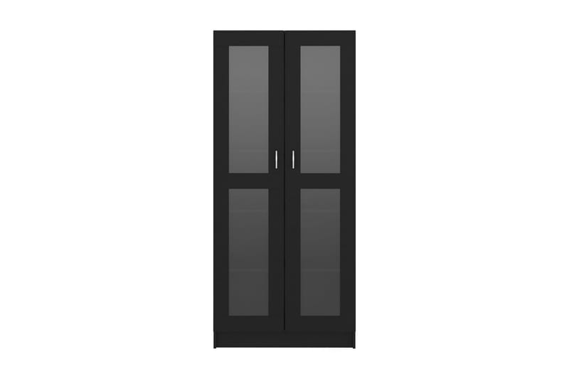 vitrineskab 82,5x30,5x185,5 cm spånplade sort - Sort - Opbevaring - Skab - Vitrineskabe