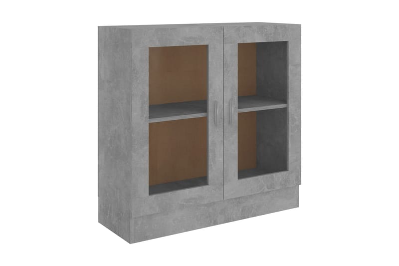 vitrineskab 82,5x30,5x80 cm spånplade betongrå - Grå - Vitrineskabe