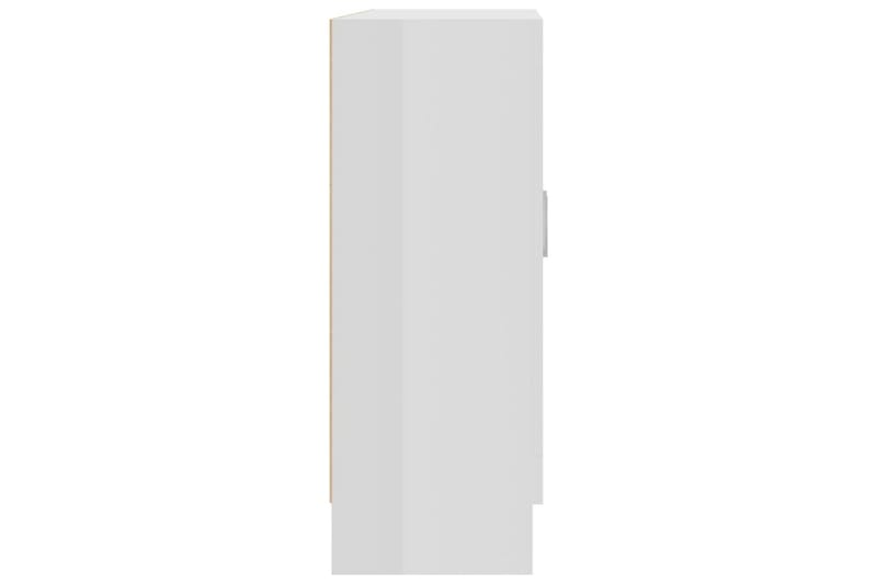 vitrineskab 82,5x30,5x80 cm spånplade hvid højglans - Hvid - Vitrineskabe