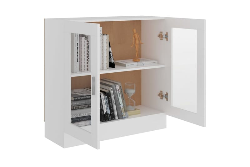 vitrineskab 82,5x30,5x80 cm spånplade hvid - Hvid - Opbevaring - Skab - Vitrineskabe
