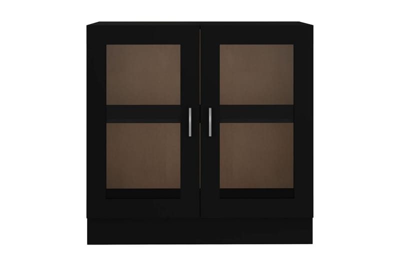 vitrineskab 82,5x30,5x80 cm spånplade sort - Sort - Opbevaring - Skab - Vitrineskabe