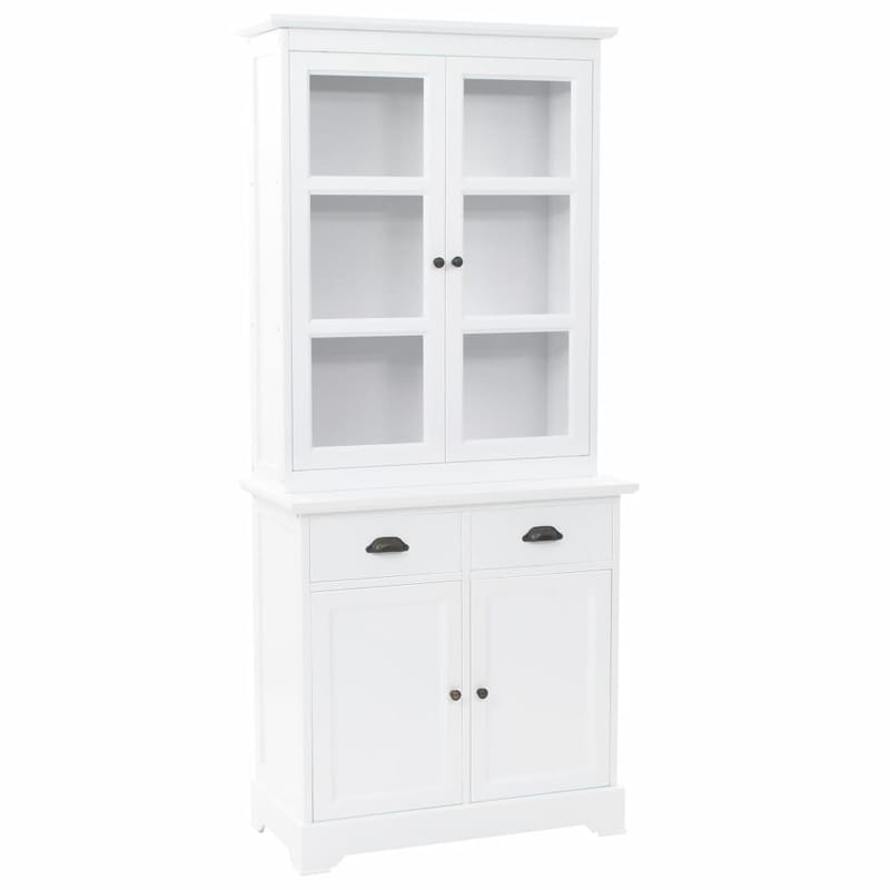 Walisisk Kommode Med 4 Døre Mdf Og Fyrretræ 80 X 40 X 180 Cm - Hvid - Opbevaring - Skab - Vitrineskabe