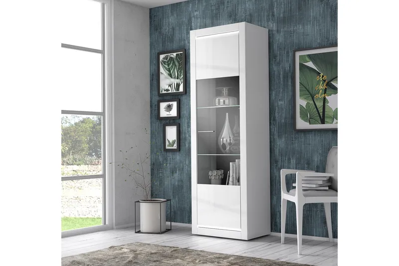 Worsaw Vitrineskab 63 cm - Hvid - Opbevaring - Skab - Vitrineskabe