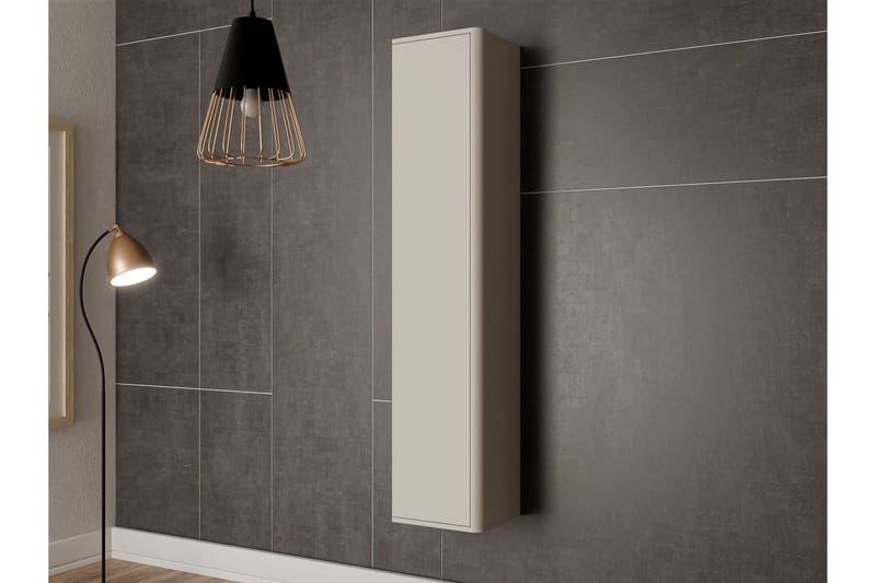 Zalricus Vitrinskåp 36x164 cm - Beige - Opbevaring - Skab - Vitrineskabe