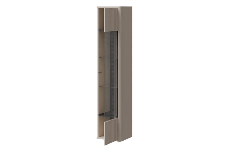 Zalricus Vitrinskåp 36x164 cm - Beige - Opbevaring - Skab - Vitrineskabe