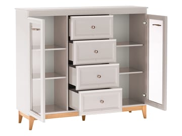 Zeylor Vitrineskab 142 cm med Belysning - Opbevaring - Skab - Vitrineskabe