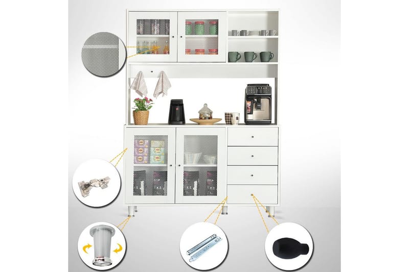 Multifunktionsskab Jatin Hvid - Hvid - Hus & renovering - Køkken & bad - Køkken & bryggers